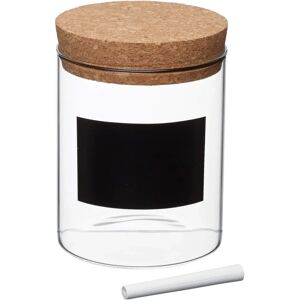 Natural Elements Small Glass Storage Canister - Eco-Friendly, Rustic Cork, Writable Label - Storage Canister Natural Elements Small Glass Storage Canister - Eco-Friendly, Rustic Cork, Writable Label - Storage Canister