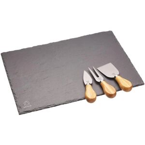 Artesa Cheese Platter Set - Natural Slate, 3 Knives, Large Artesa Cheese Platter Set - Natural Slate, 3 Knives, Large