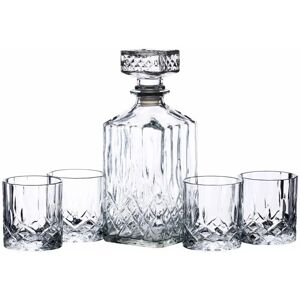 BarCraft Decanter Set - Clear Whisky Carafe with 4 Glasses BarCraft Decanter Set - Clear Whisky Carafe with 4 Glasses