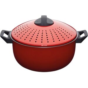 KitchenCraft 4L Carbon Steel Pasta Pot - Red KitchenCraft 4L Carbon Steel Pasta Pot - Red