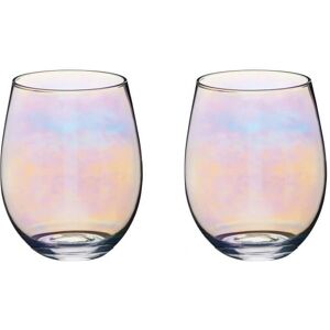 BarCraft Rainbow Pearl Iridescent Glass Tumblers Set of 2 - Glass Tumblers BarCraft Rainbow Pearl Iridescent Glass Tumblers Set of 2 - Glass Tumblers