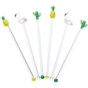 BarCraft Glass Tropical Cocktail Stirrers - Reusable, 6-piece BarCraft Glass Tropical Cocktail Stirrers - Reusable, 6-piece