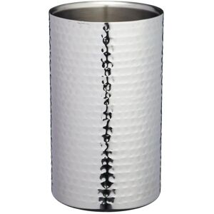 BarCraft Stainless Steel Hammered Wine Cooler - Double Wall - 12x20cm - Silver BarCraft Stainless Steel Hammered Wine Cooler - Double Wall - 12x20cm - Silver