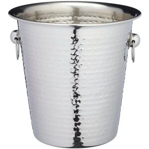 BarCraft Silver Hammered Steel Champagne Bucket - Ice Cooler BarCraft Silver Hammered Steel Champagne Bucket - Ice Cooler