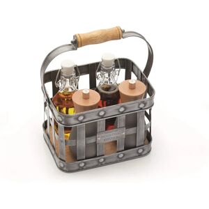 KitchenCraft Industrial Metal Mango Wood Condiment Caddy - Condiment Caddy KitchenCraft Industrial Metal Mango Wood Condiment Caddy - Condiment Caddy