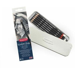 Derwent Charcoal Pencils Set - 6 pcs Dark Grey - Art Supplies Derwent Charcoal Pencils Set - 6 pcs Dark Grey - Art Supplies
