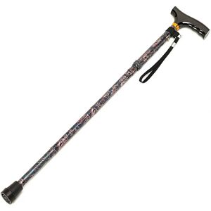 Homecrafts Folding Coloured Walking Stick - Adjustable & Wooden Handle Homecrafts Folding Coloured Walking Stick - Adjustable & Wooden Handle