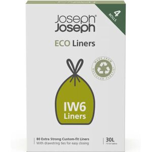 Joseph Joseph Eco Recycled Plastic Bin Liners - 30L Trash Bags with Drawstring Joseph Joseph Eco Recycled Plastic Bin Liners - 30L Trash Bags with Drawstring