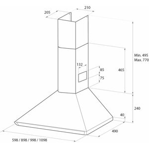 Rangemaster LEIHDC90BC - Black / Chrome - Wall Hood Rangemaster LEIHDC90BC - Black / Chrome - Wall Hood