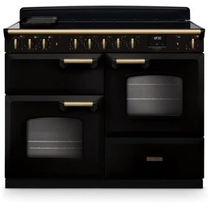 Rangemaster Classic Deluxe 110cm Induction Range Cooker - Black with Antique Brass Trim Rangemaster Classic Deluxe 110cm Induction Range Cooker - Black with Antique Brass Trim