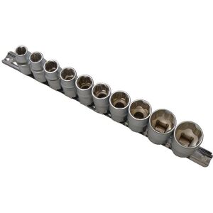 BlueSpot Tools Sockets on Rail Set of 10 - 1/2in Drive - Socket Set BlueSpot Tools Sockets on Rail Set of 10 - 1/2in Drive - Socket Set