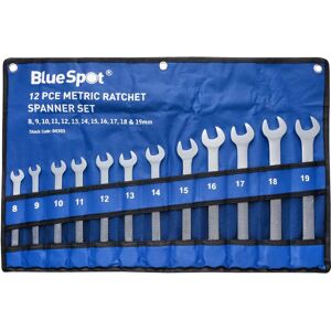 BlueSpot 04303 12-teiliges Metrisches Ratschen-Ring-Schlüssel-Set - Ratchet Spanner Set BlueSpot 04303 12-teiliges Metrisches Ratschen-Ring-Schlüssel-Set - Ratchet Spanner Set