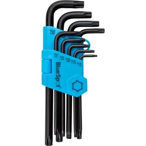 BlueSpot Tools Lange Arm Ball End TORX Sleutelset van 9 - TX10 tot TX50 BlueSpot Tools Lange Arm Ball End TORX Sleutelset van 9 - TX10 tot TX50