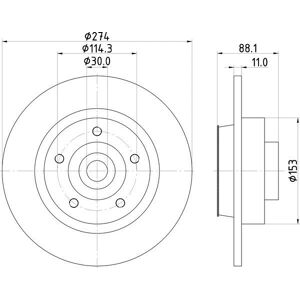Mintex Rear Brake Discs - Solid 274mm - Renault Fit Mintex Rear Brake Discs - Solid 274mm - Renault Fit