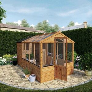 Mercia 12x6ft Traditional Greenhouse & Shed Combo - Garden Building Mercia 12x6ft Traditional Greenhouse & Shed Combo - Garden Building