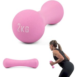 Phoenix Fitness Pink 2kg Neoprene Dumbbell - Exercise Weights Phoenix Fitness Pink 2kg Neoprene Dumbbell - Exercise Weights