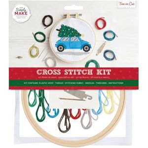 Simply Make Christmas Tree Car Cross Stitch Kit - Festive Decor Simply Make Christmas Tree Car Cross Stitch Kit - Festive Decor