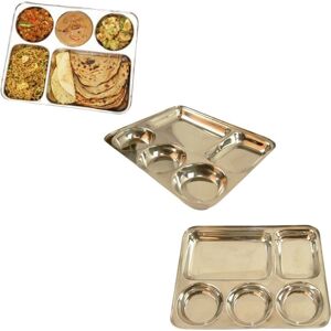 Royal Steel 12-Piece Stainless Steel Food Plate - Dinnerware Royal Steel 12-Piece Stainless Steel Food Plate - Dinnerware