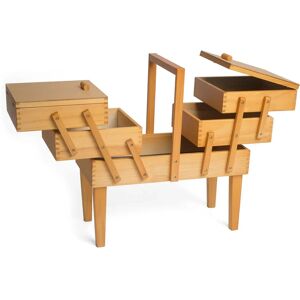 Hobby Gift Wooden Cantilever Sewing Box - 3 Tier Storage Hobby Gift Wooden Cantilever Sewing Box - 3 Tier Storage