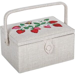 Marque Modèle - Boîte de rangement brodée fraises naturelles - Publicité Marque Modèle - Boîte de rangement brodée fraises naturelles - Publicité