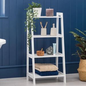 Christow White 4 Tier Ladder Shelf Unit - Bathroom Storage Christow White 4 Tier Ladder Shelf Unit - Bathroom Storage