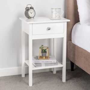 Christow White Bedside Table With Shelf - Bedside Table Christow White Bedside Table With Shelf - Bedside Table