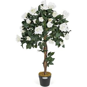 Christow Artificial Rose Tree - Cream - 3ft - Home & Garden Christow Artificial Rose Tree - Cream - 3ft - Home & Garden