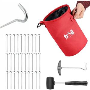 Brand - Heavy Duty Tent Pegs Kit - 30 Pegs, Mallet, Extractor, Carry Bag Brand - Heavy Duty Tent Pegs Kit - 30 Pegs, Mallet, Extractor, Carry Bag