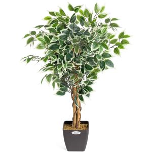 Christow Artificial Variegated Ficus Tree - Green - Indoor Plant Christow Artificial Variegated Ficus Tree - Green - Indoor Plant