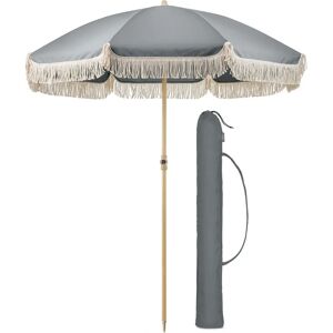 Christow Portable Tassel Parasol with Tilt - Grey - Parasol Christow Portable Tassel Parasol with Tilt - Grey - Parasol