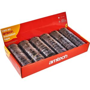 Amtech Am-Tech 50 Rolls Black Insulating Tape - Electrical Work Amtech Am-Tech 50 Rolls Black Insulating Tape - Electrical Work