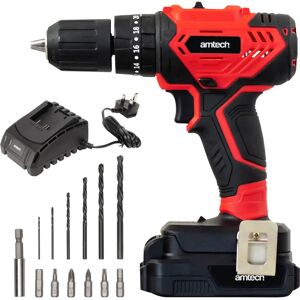 Amtech V6610 Cordless Combi Drill - 18v Lithium-Ion Battery 2ah Amtech V6610 Cordless Combi Drill - 18v Lithium-Ion Battery 2ah