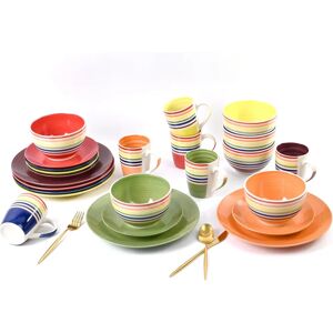 Waterside Rainbow Dinner Set - 24 pcs, Stoneware Waterside Rainbow Dinner Set - 24 pcs, Stoneware