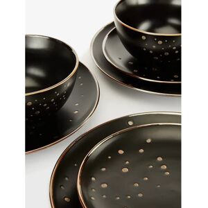 Waterside Fine China 12pc Ebony & Gold Dinner Set - Dinner Set Waterside Fine China 12pc Ebony & Gold Dinner Set - Dinner Set