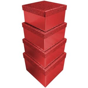 Ensemble de boîtes cadeaux Clairefontaine - Éclat rouge, 4 pièces - Publicité Ensemble de boîtes cadeaux Clairefontaine - Éclat rouge, 4 pièces - Publicité