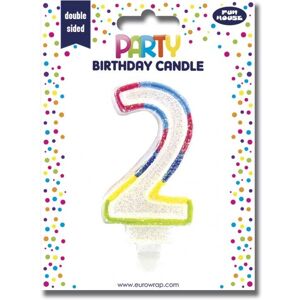 Clairefontaine - 6828-2C - White Glitter - Plastic Base - Candle Clairefontaine - 6828-2C - White Glitter - Plastic Base - Candle