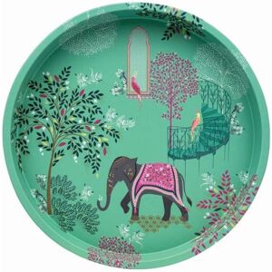 Sara Miller London Deep Well Steel Tray - Escape to India Elephant Design Sara Miller London Deep Well Steel Tray - Escape to India Elephant Design