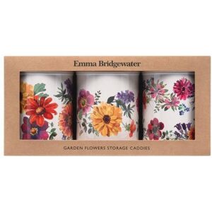 Emma Bridgewater - Garden Flowers - Set of Three - Round Caddies - Canisters Emma Bridgewater - Garden Flowers - Set of Three - Round Caddies - Canisters