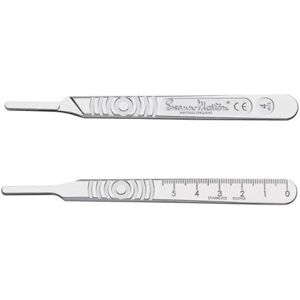 Manche de scalpel en acier inoxydable N° 4 - Outil chirurgical - Publicité Manche de scalpel en acier inoxydable N° 4 - Outil chirurgical - Publicité