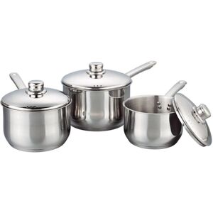 Buckingham - 3-Piece - Stainless Steel - Deep - Saucepan Set Buckingham - 3-Piece - Stainless Steel - Deep - Saucepan Set
