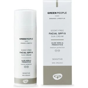 Green People Scent-Free Facial SPF15 Sun Cream 50ml - Sensitive SPF Moisturizer Green People Scent-Free Facial SPF15 Sun Cream 50ml - Sensitive SPF Moisturizer