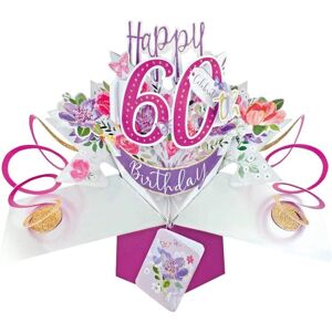 Tarjeta de felicitación emergente 60 cumpleaños mujer Second Nature Tarjeta de felicitación emergente 60 cumpleaños mujer Second Nature