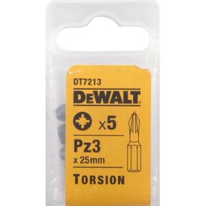 DeWalt DT7213-QZ Torsion Insert Screwdriver Bits PZ3 25mm Pack of 5 - Screwdriver Bits DeWalt DT7213-QZ Torsion Insert Screwdriver Bits PZ3 25mm Pack of 5 - Screwdriver Bits