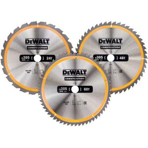 DeWALT DT1964 Kołowy Brzeszczot - 3 sztuki - 305mm, 24T/48T/60T DeWALT DT1964 Kołowy Brzeszczot - 3 sztuki - 305mm, 24T/48T/60T
