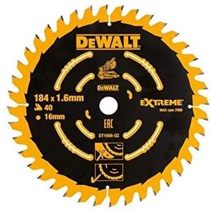 DeWALT DT1668-QZ Circular Saw Blade - 184mm, 16mm bore, 40T, for DCS365 DeWALT DT1668-QZ Circular Saw Blade - 184mm, 16mm bore, 40T, for DCS365