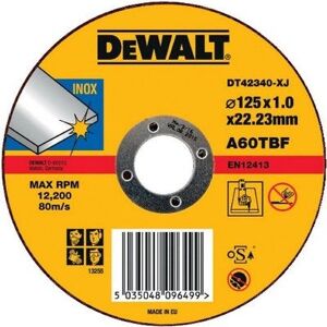 DeWALT DT42340TZ Angle Grinder Accessory - 125mm, Stainless Steel Cutting Disc DeWALT DT42340TZ Angle Grinder Accessory - 125mm, Stainless Steel Cutting Disc