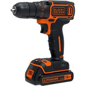 LANGaton porakone BLACK+DECKER - Säädettävä nopeus, 2 akkua, 18V LANGaton porakone BLACK+DECKER - Säädettävä nopeus, 2 akkua, 18V