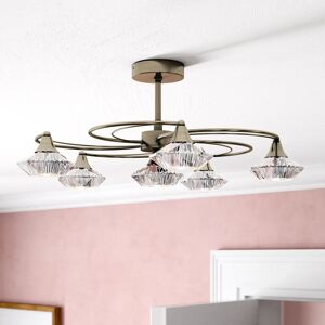 Dar Lighting Luther 6 Light Semi Flush Antique Brass Ceiling Light Dar Lighting Luther 6 Light Semi Flush Antique Brass Ceiling Light