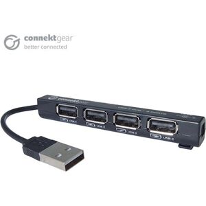 Connektgear 25-0054 USB Hub 4-Port Black - USB Hub Connektgear 25-0054 USB Hub 4-Port Black - USB Hub