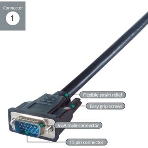 Connekt Gear 26-0030MM VGA Cable - 3m - VGA (D-Sub) - Black Connekt Gear 26-0030MM VGA Cable - 3m - VGA (D-Sub) - Black